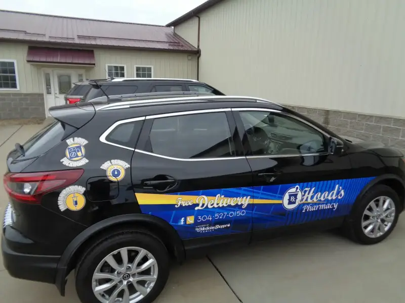 Hood's Pharmacy delivery vehicle graphics