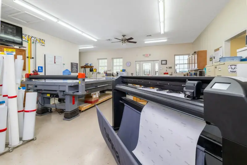 Sign production equipment in the Signs Limited shop
